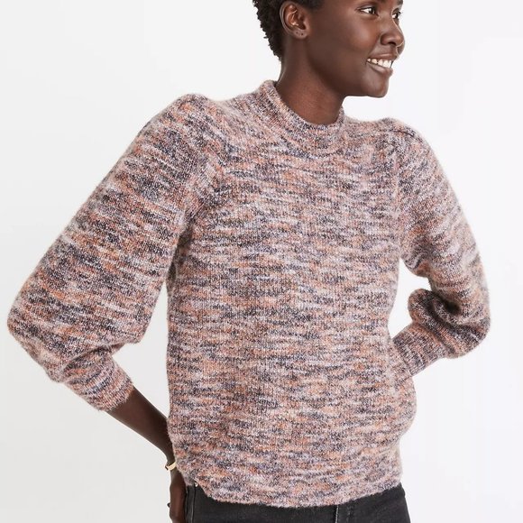NWT Madewell Space-Dyed Eaton Puff-Sleeve Pullover Sweater - Picture 2 of 4